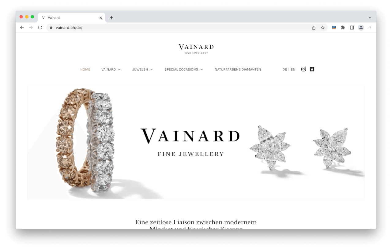 Vainard.ch Homepage Screenshot