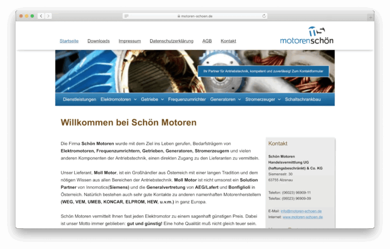 Screenshot Motoren Schön Website nach dem Relaunch PNG