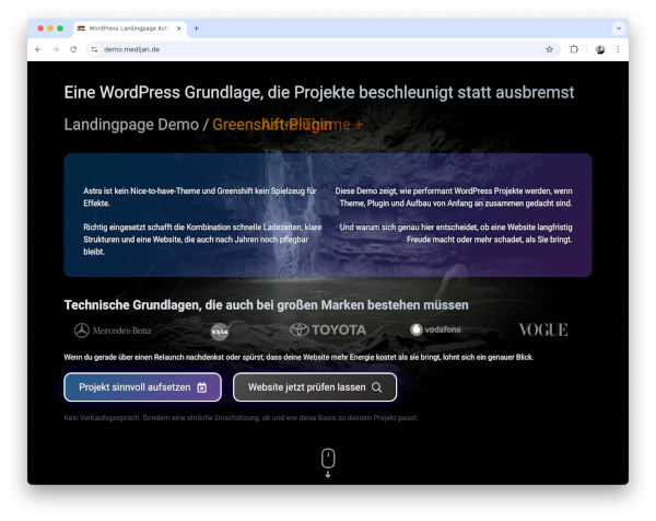 Screenshot Landingpage Demo Astra Greenshift Screenshot Landingpage Demo Astra Greenshift