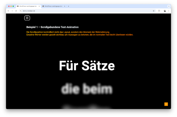 screenshot LandingPage Demo Greenshift Blurr Text