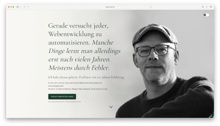 screenshot Personal Branding Website janlochner.de